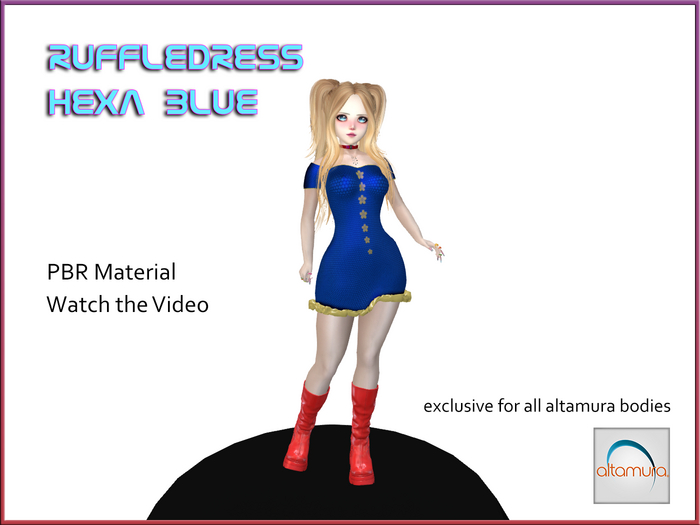 AZ Ruffledress HEXA Metallic blue PBR [Altamura]