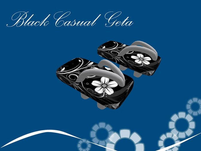 Black Casual Women's Sculpted Geta by KID (Mod)(Copy)(Box)