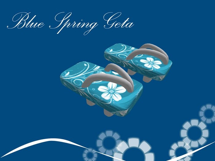 Blue Spring Women's Sculpted Geta by KID (Mod)(Copy)(Box)