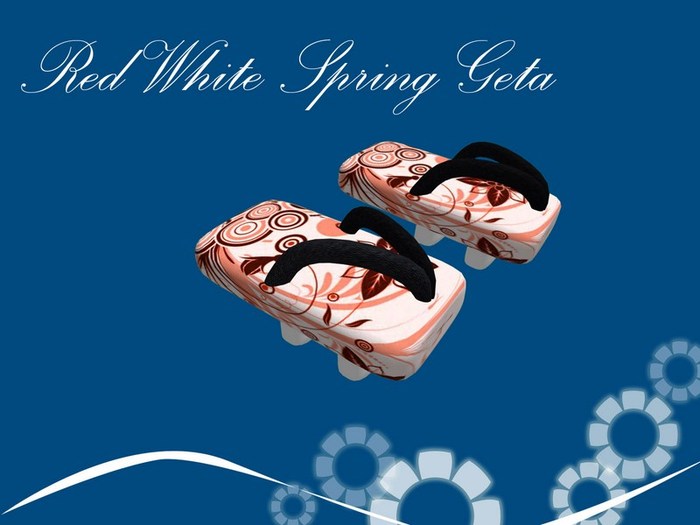 Red White Spring Women's Sculpted Geta by KID (Mod)(Copy)(Box)