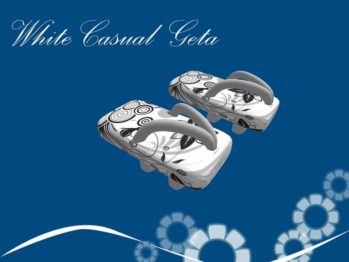 White Casual Women's Sculpted Geta by KID (Mod)(Copy)(Box)