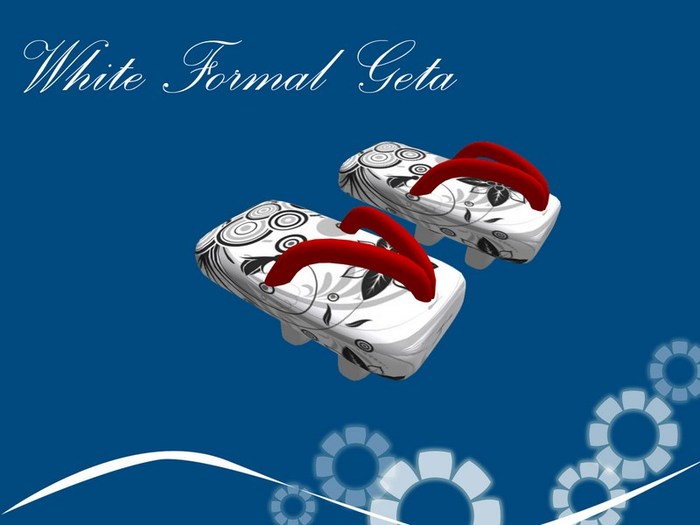 White Formal Women's Sculpted Geta by KID (Mod)(Copy)(Box)