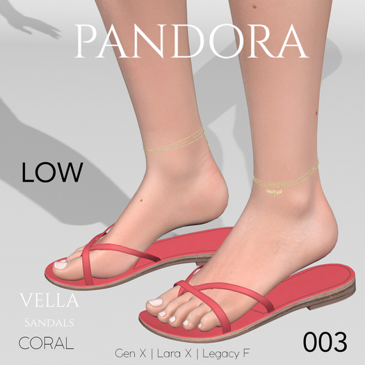 -PANDORA- VELLA Sandals  LOW - 003 -