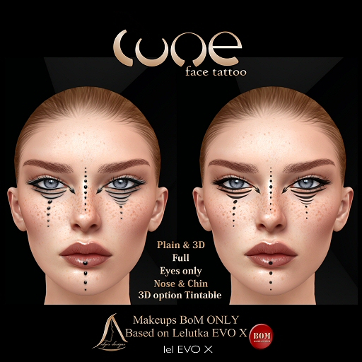 Face tattoo Lune EVO X by Alge's Designs