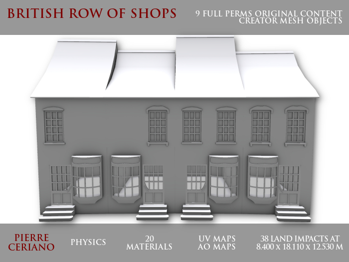 British row of shops - 38 LI - FULL PERM Link-set