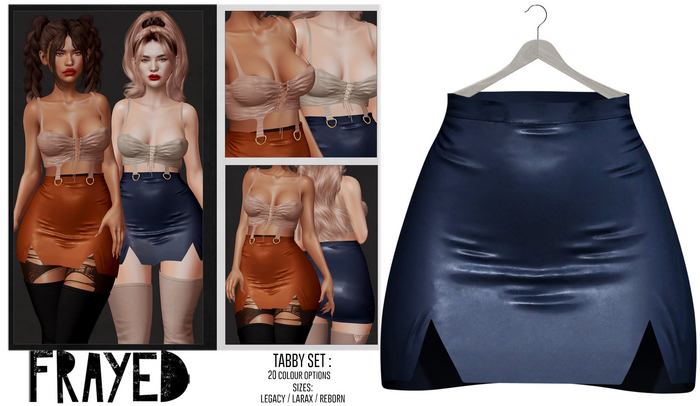 Frayed - Tabby Skirt - Ink
