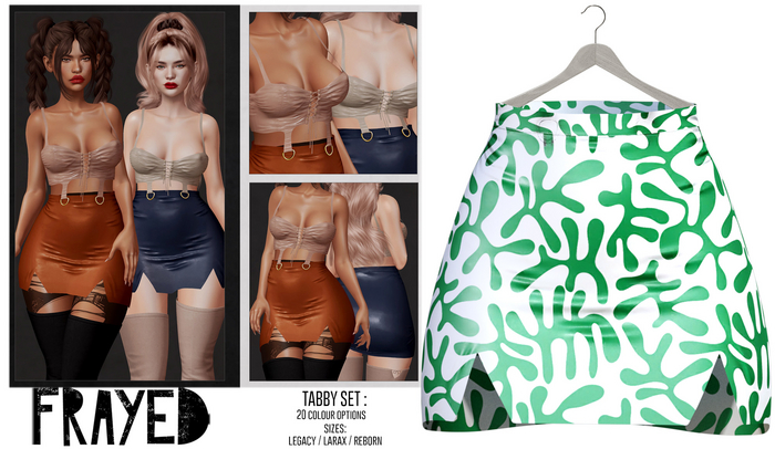 Frayed - Tabby Skirt - Abstract