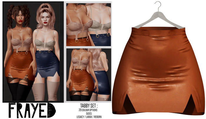 Frayed - Tabby Skirt - Rust