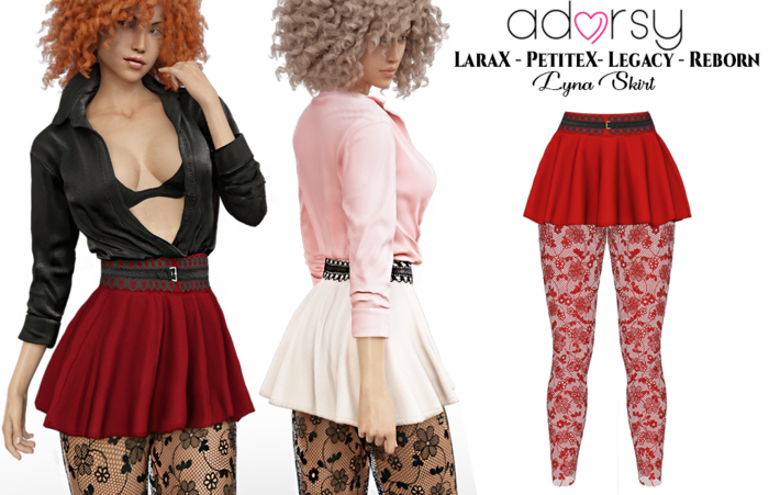 adorsy - Lyna Skirt Deep Red - Lara X/Legacy/PetiteX/Reborn