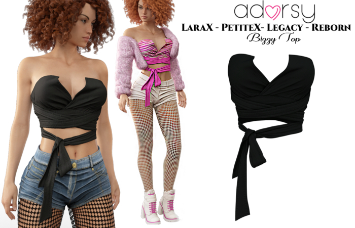 adorsy - Bizzy Top Dark Black - Lara X/Legacy/PetiteX/Reborn