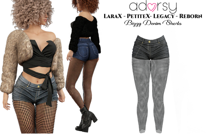 adorsy - Bizzy Denim Shorts Black - Lara X/Legacy/PetiteX/Reborn