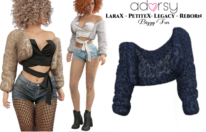 adorsy - Bizzy Fur Jacket Blue - Lara X/Legacy/PetiteX/Reborn