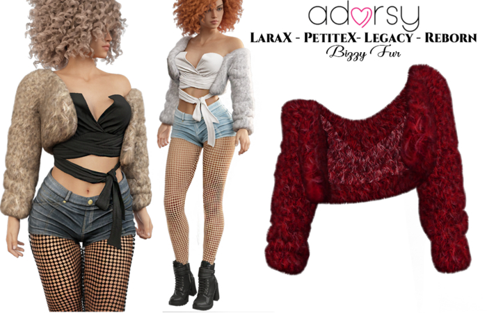 adorsy - Bizzy Fur Jacket Red - Lara X/Legacy/PetiteX/Reborn