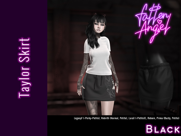 Fallen Angel - Taylor Skirt - BLACK