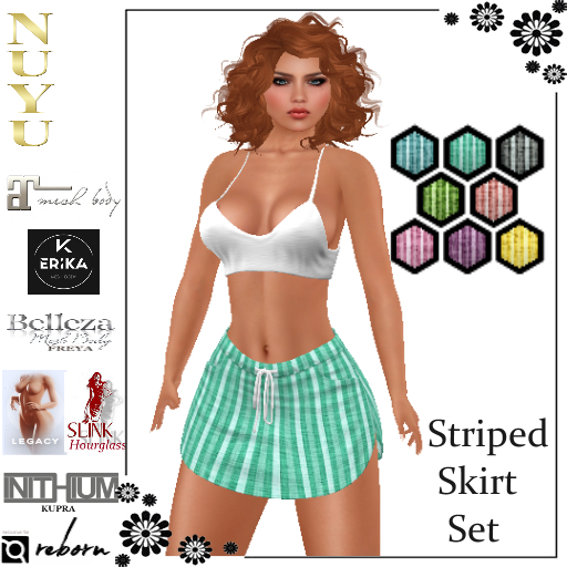 NUYU Striped Skirt Set