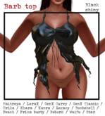 :::darKrose::: Barb Black Shiny top