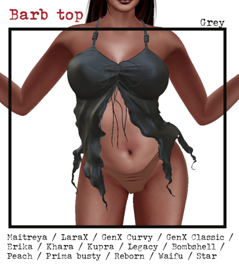 :::darKrose::: Barb Grey top