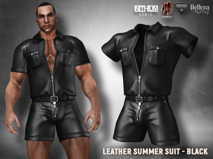 [SEVENELEVEN] Leather Summer Suit - Black