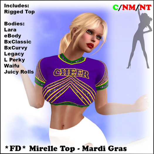 *FD* Mirelle Top [Boxed] Mardi Gras