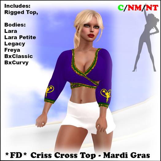 *FD* Criss Cross Top [Boxed] Mardi Gras
