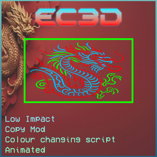 EC3D Dragon – Colour Script – Animated – Copy Mod