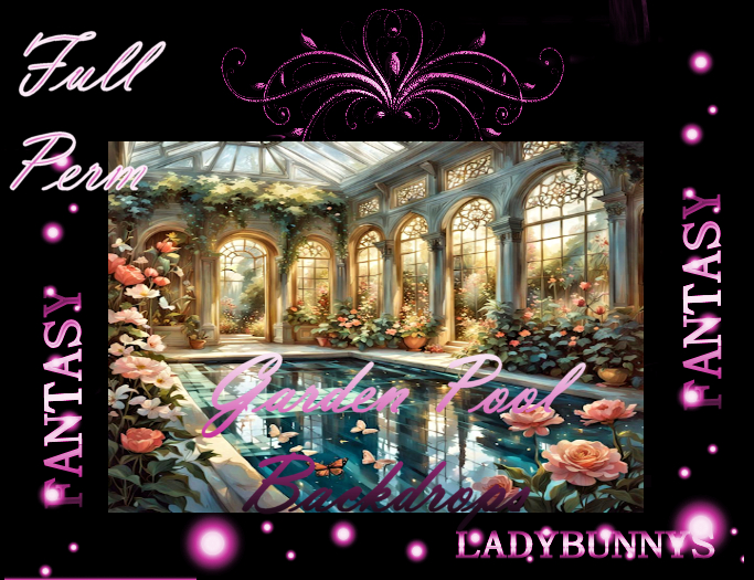 Fantasy Background Textures-Garden Pool Backdrops Full Perm