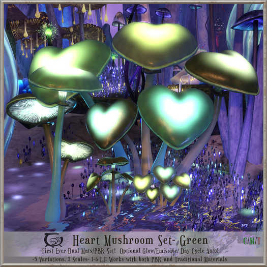 [CC] Heart Mushroom Set- Green