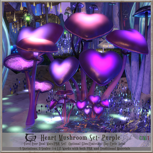 [CC] Heart Mushroom Set- Purple