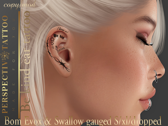 *Perspectiv BeKInd ear tattoo