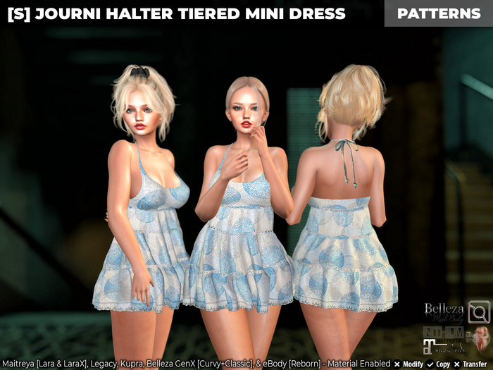 [S] Journi Halter Tiered Mini Dress Patterns