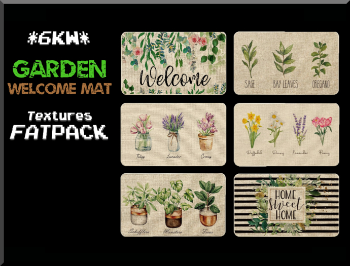 *6KW* FULL PERM Garden Welcome Mat Textures FATPACK