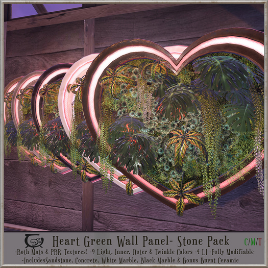 [CC] Heart Green Wall Panel - Stone Pack