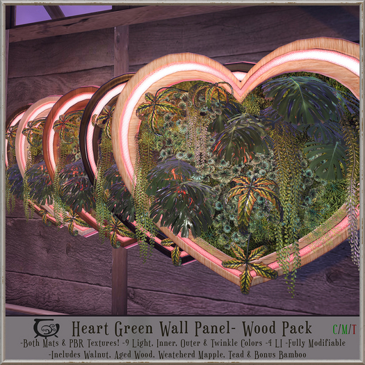 [CC] Heart Green Wall Panel - Wood Pack