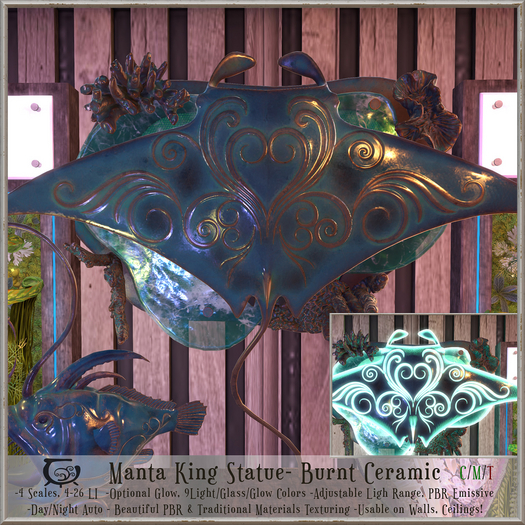 [CC] Manta King Statue Set- Ceramic