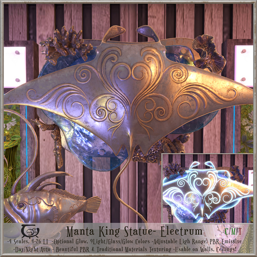 [CC] Manta King Statue Set- Electrum