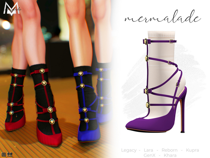 MERMALADE Sock Caged Stiletto Purple