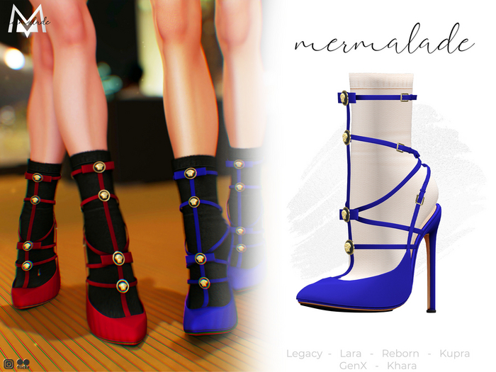 MERMALADE Sock Caged Stiletto Blue