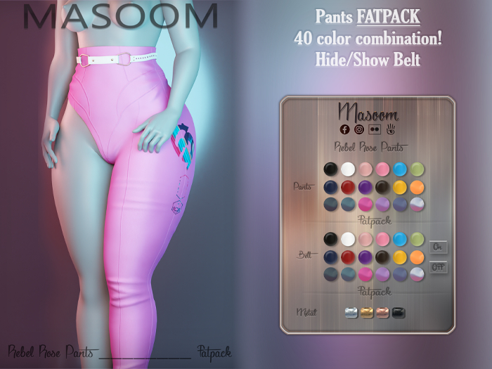 [[ Masoom ]] Rebel Rose Pants - FATPACK