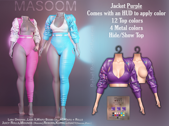 [[ Masoom ]] Rebel Rose Jacket - Purple