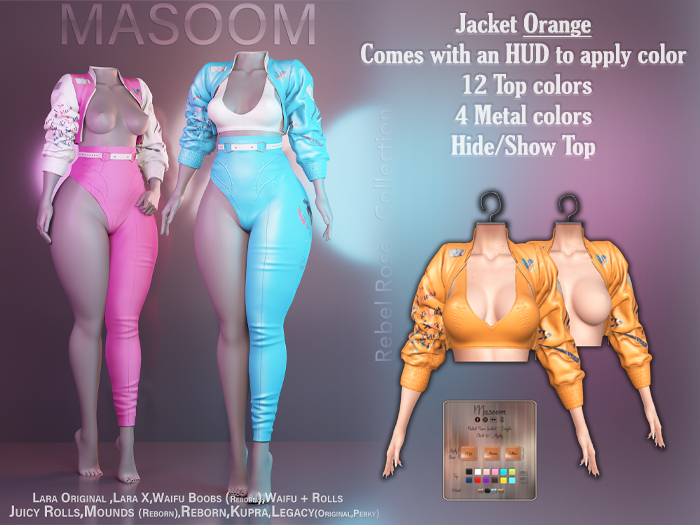 [[ Masoom ]] Rebel Rose Jacket - Orange