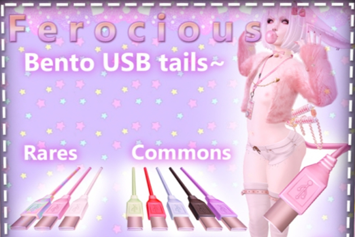 -Ferocious- USB Bento Tail Pink RARE