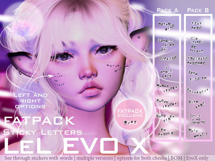.:.Bloom.:. Sticky Letters FATPACK