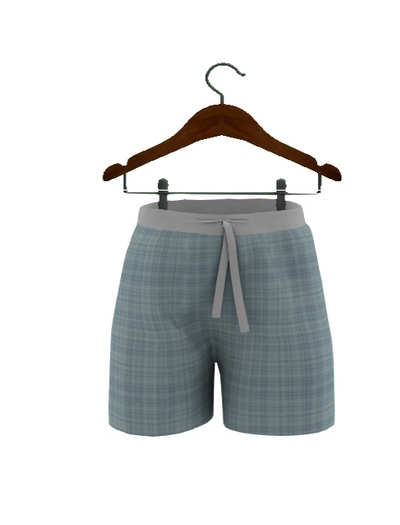 DENIM CHECK SHORTS