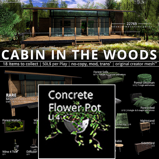 22769 - Concrete Flower Pot - COMMON
