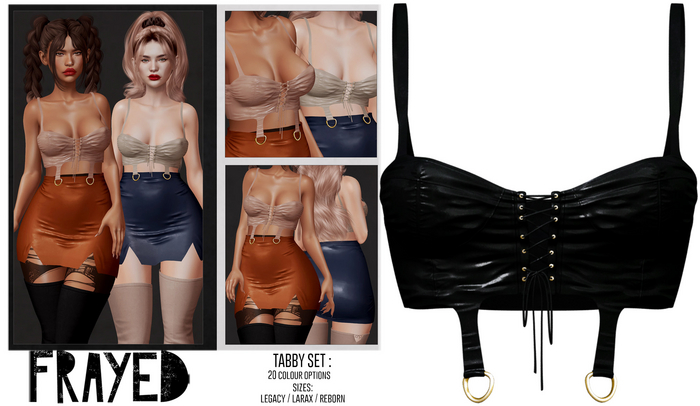 Frayed - Tabby Top - Black