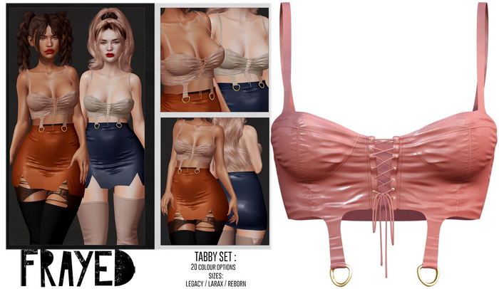 Frayed - Tabby Top - Coral