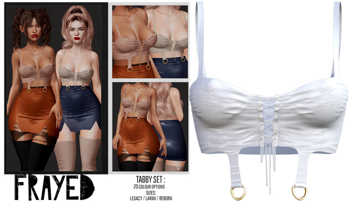 Frayed - Tabby Top - White