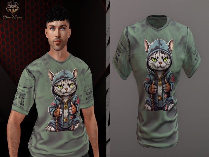 {DE} Gangsta cat shirt