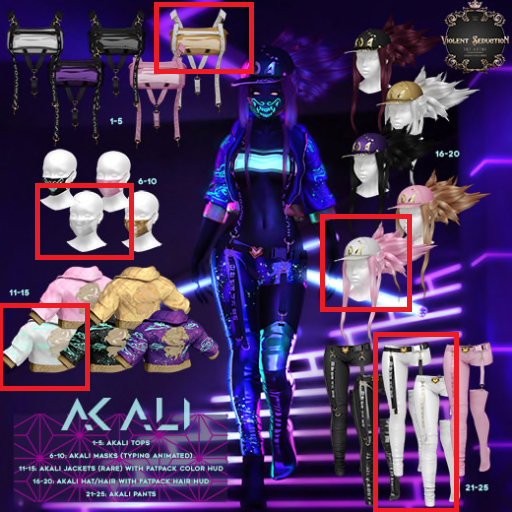 Violent Seduction - Akali Jacket (White) RARE + Full Set