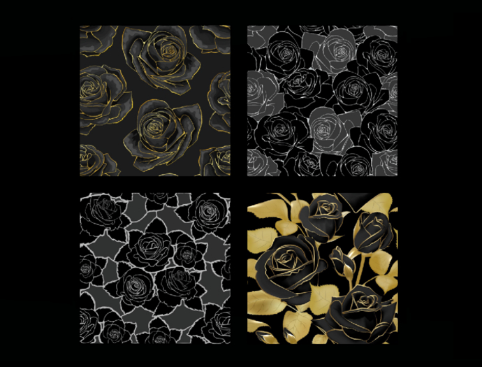 *6KW* FULL PERM Textures (Seamless Black Roses)